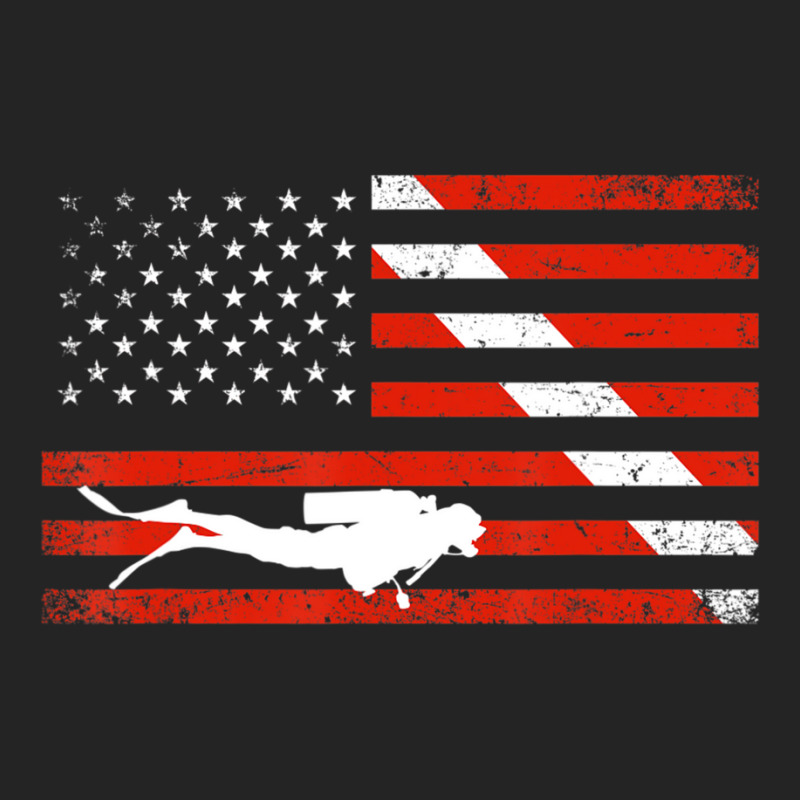 Diver Down Dive Flag Scuba Diving American Flag 3/4 Sleeve Shirt | Artistshot