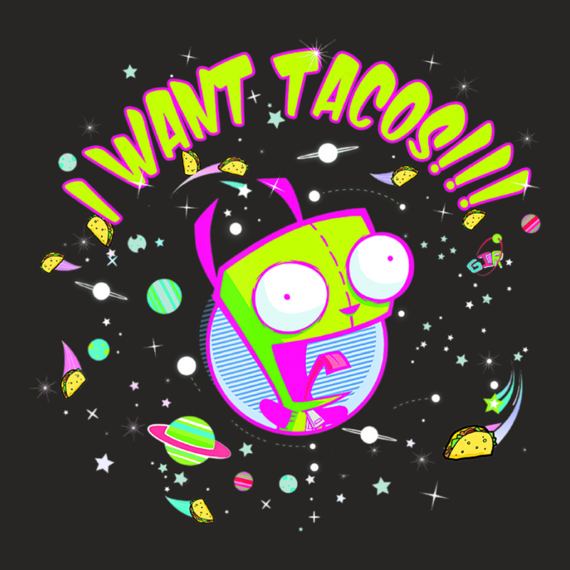 Invader Zim Gir I Want Tacos Space Ladies Fitted T-Shirt by cm-arts | Artistshot