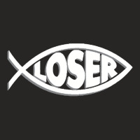 Loser' Slacker 90s Jesus Fish Ladies Fitted T-shirt | Artistshot