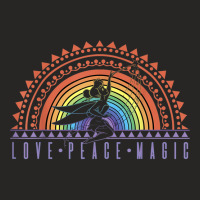 Peter Pan Love Peace Magic Rainbow Tinker Bell Ladies Fitted T-shirt | Artistshot