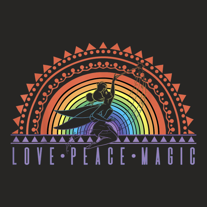 Peter Pan Love Peace Magic Rainbow Tinker Bell Ladies Fitted T-Shirt by MabellaPlaxco | Artistshot