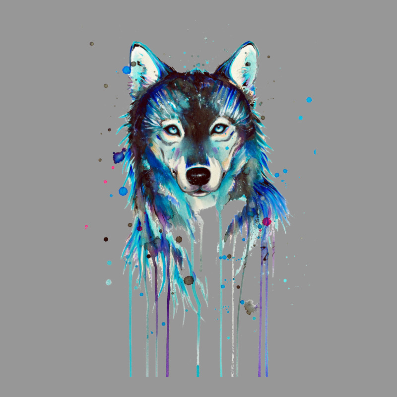 Wolf Painting Abstract Blue Women's V-Neck T-Shirt by turgongon | Artistshot