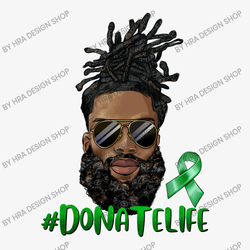 Black Man With Locs Bun Donate Life Ladies Fitted T-Shirt by HRA Design Shop | Artistshot