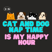 Cat And Dog Nap Time Is My Happy Hour Ladies Fitted T-shirt | Artistshot