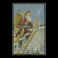 Santa Claus Delivering Toys To Homes Illustration (1909) Zipper Hoodie | Artistshot