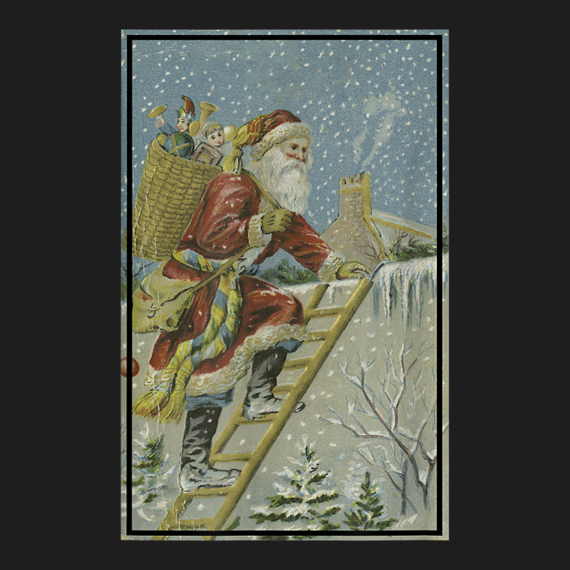 Santa Claus Delivering Toys To Homes Illustration (1909) Classic T-shirt by August | Artistshot