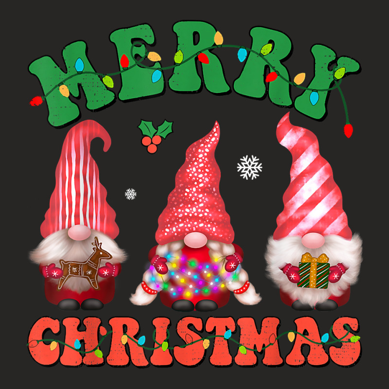 Cute Gnomes Merry Christmas Light Family Gnome Xmas Matching T Shirt Ladies Fitted T-Shirt by cm-arts | Artistshot