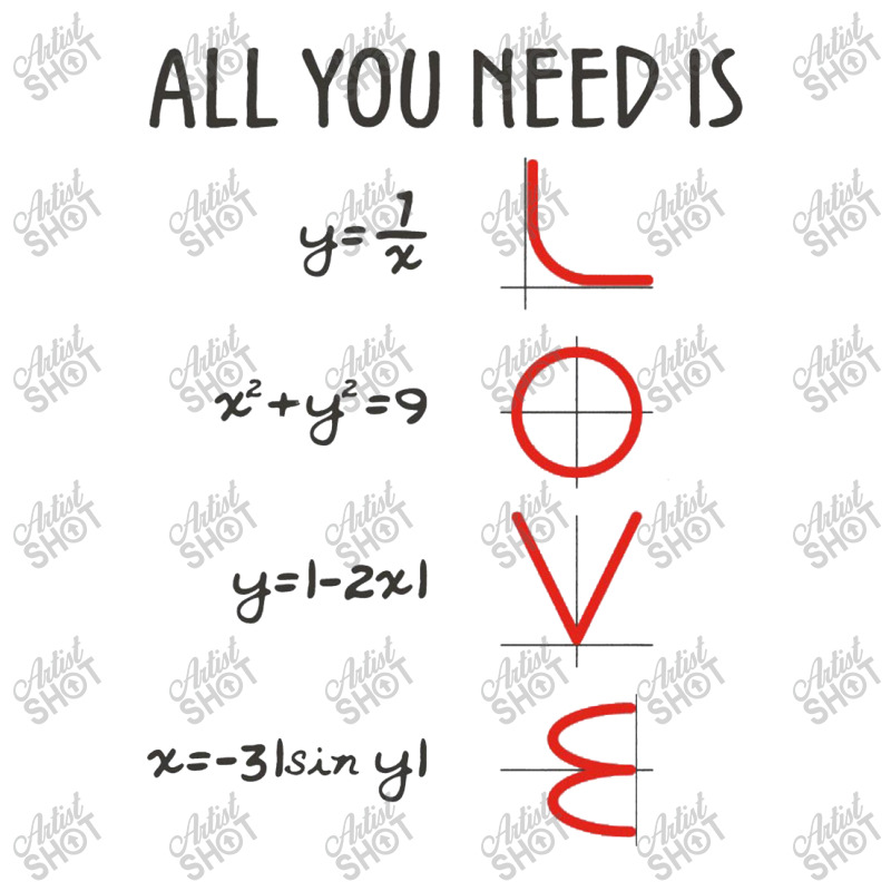 All You Need Is Love Equations Portrait Canvas Print | Artistshot