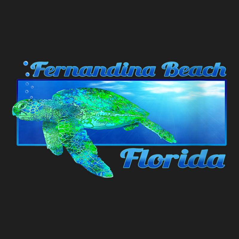 Womens Fernandina Beach Florida Swimming Sea Turtle V Neck T Shirt Classic T-shirt by cm-arts | Artistshot