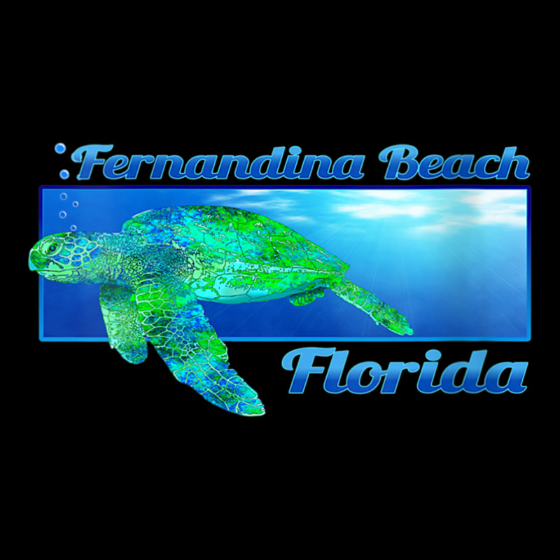 Womens Fernandina Beach Florida Swimming Sea Turtle V Neck T Shirt Fleece Short by cm-arts | Artistshot