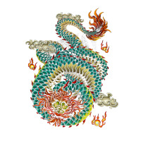 Chinese Dragon, Oriental Vintage, Symbolic, East Asian Culture, Japane Sticker | Artistshot