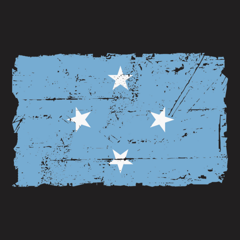 Flag Of Micronesia - Vintage Look - Banner T-Shirt by cm-arts | Artistshot