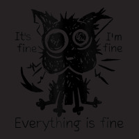 Everything Is Fine Funny Stressed Out Cat Graphic Tank Top Vintage Cap | Artistshot