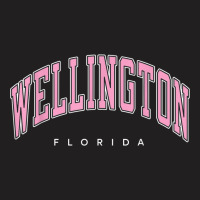 Wellington Florida Fl Varsity Style Pink Text T-shirt | Artistshot