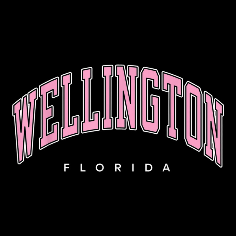 Wellington Florida Fl Varsity Style Pink Text Pocket T-shirt | Artistshot