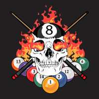 Great Pool Billiards Player Skull Billiard Cue Ball T Shirt T-shirt | Artistshot