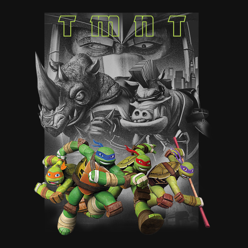 Kids Tmnt Group Running With Oversized Villains Adjustable Strap Totes ...