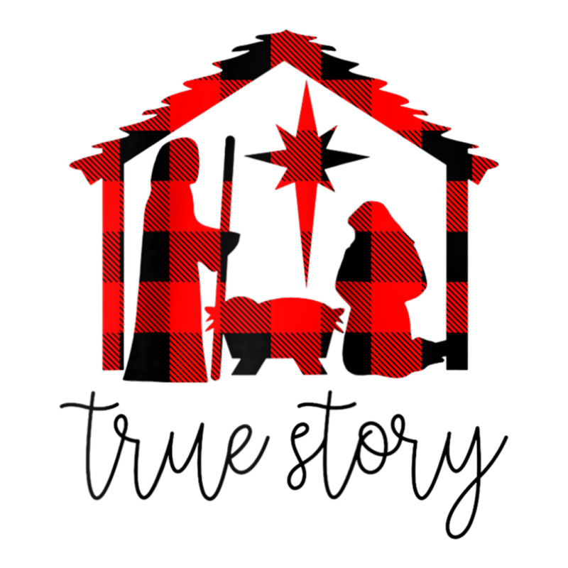 True Story Christmas Manger Nativity Scene Buffalo Plaid Raglan Baseba Baby Tee by cm-arts | Artistshot