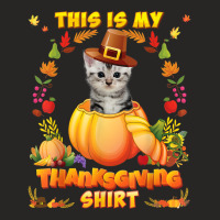 This Is My Thanksgiving Shirt American Shorthair Cat Blessed Ladies Fitted T-shirt | Artistshot