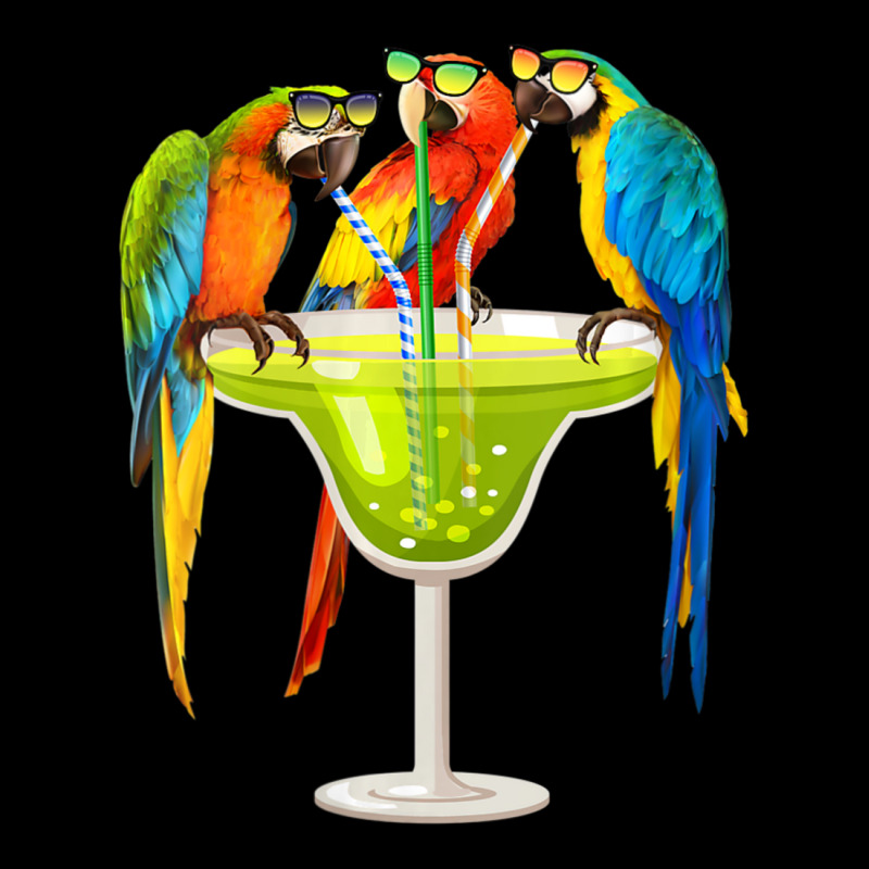 Womens Parrots Drinking Margarita On Summer Vacation Birds V-neck Zipper Hoodie by cm-arts | Artistshot