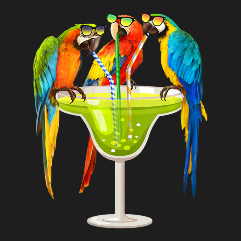 Womens Parrots Drinking Margarita On Summer Vacation Birds V-neck Classic T-shirt by cm-arts | Artistshot