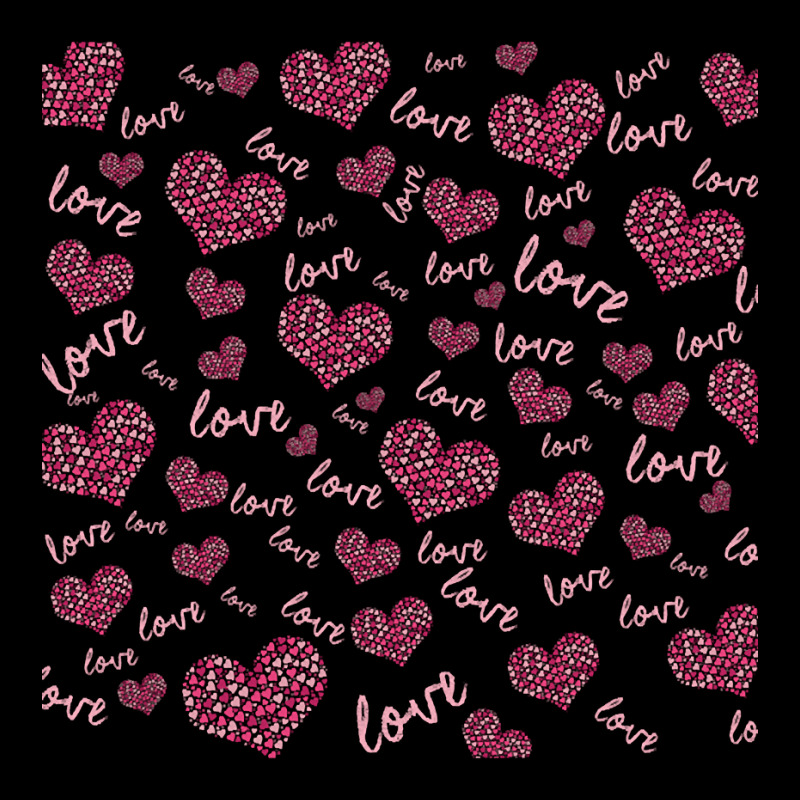 Cute Pink Lovehearts Pattern With Handwritten Love Kids Cap | Artistshot