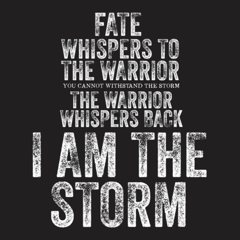 Fate Whispers To Warrior I Am The Storm Quote Gritty Fighter T-shirt | Artistshot