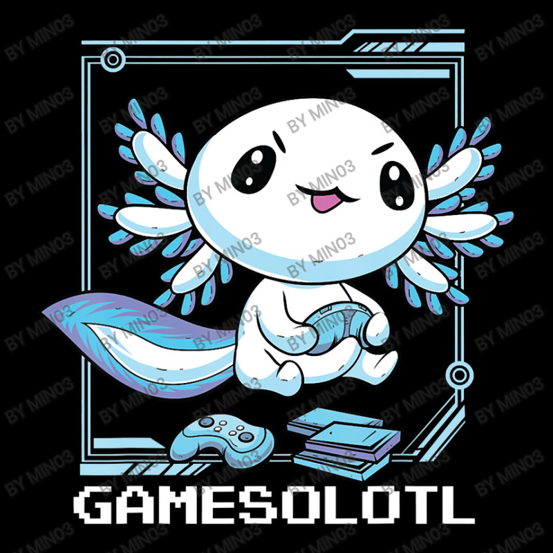 Axolotl Fish Playing Video Game Games-o-lot White Axolotl Lizard Kawai Zipper Hoodie by Min03 | Artistshot