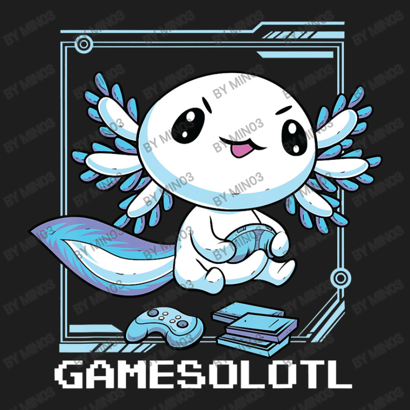 Axolotl Fish Playing Video Game Games-o-lot White Axolotl Lizard Kawai Classic T-shirt by Min03 | Artistshot