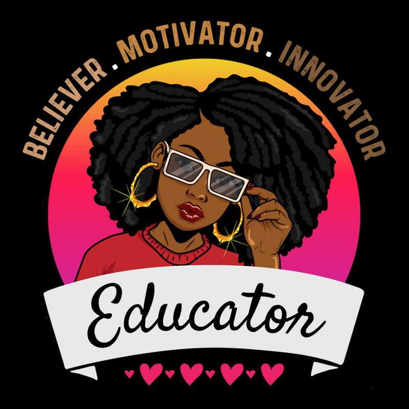 Believer Motivator Innovator Educator Melanin Black Teacher Long Sleev Youth Jogger by cm-arts | Artistshot