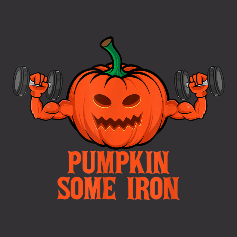 Pumpkin Some Iron Gym Workout Men Women Funny Halloween Vintage Hoodie And Short Set | Artistshot