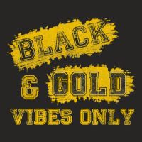 High School Football Black Gold Game Day Group Ladies Fitted T-shirt | Artistshot