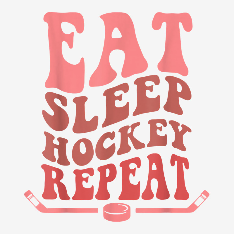 Eat Sleep Hockey Repeat Wavy Stacked Funny Ice Hockey T Shirt Crew Socks | Artistshot