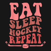 Eat Sleep Hockey Repeat Wavy Stacked Funny Ice Hockey T Shirt Medium-length Apron | Artistshot