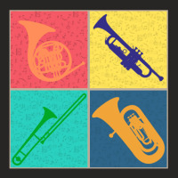 Brass Section Tshirt Pop Art Colorful Four Square Design Ladies Fitted T-shirt | Artistshot