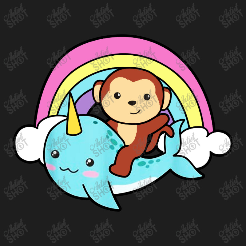 Narwhal Cute Whale With Monkey Ocean Unicorn Classic T-shirt | Artistshot