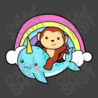 Narwhal Cute Whale With Monkey Ocean Unicorn Vintage T-shirt | Artistshot