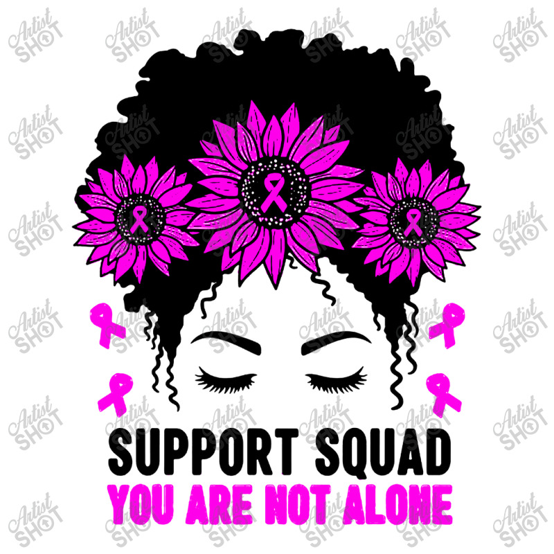 Awareness Support Squad Messy Bun Pink Warrior V-neck Tee | Artistshot