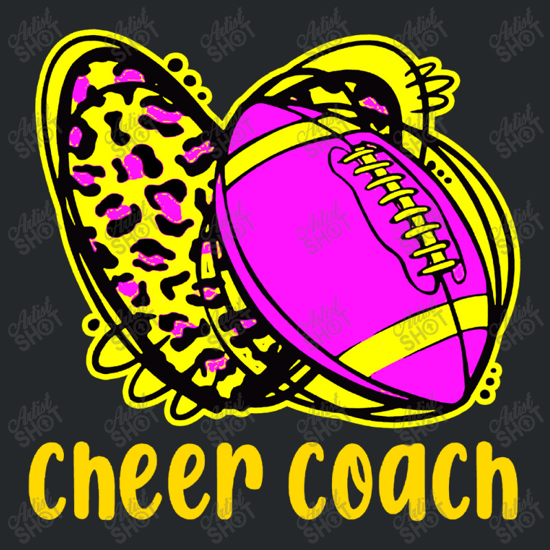 Cheer Coach Leopard Cheerleading Football Mom Crewneck Sweatshirt | Artistshot