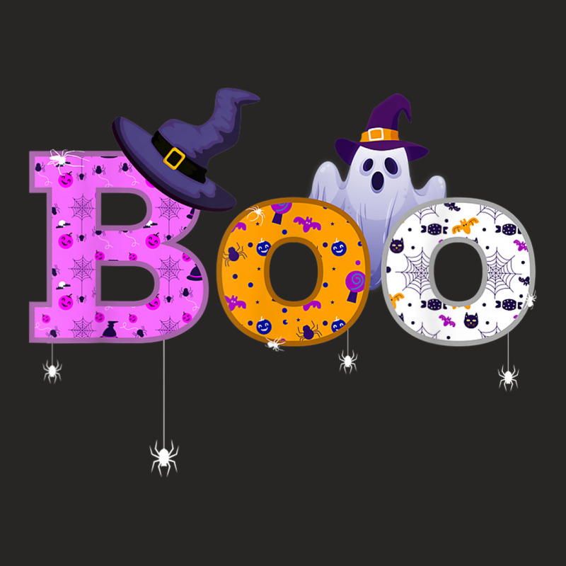 Boo Halloween Scary Witch Hat Ghosts Ladies Fitted T-Shirt by Queens | Artistshot