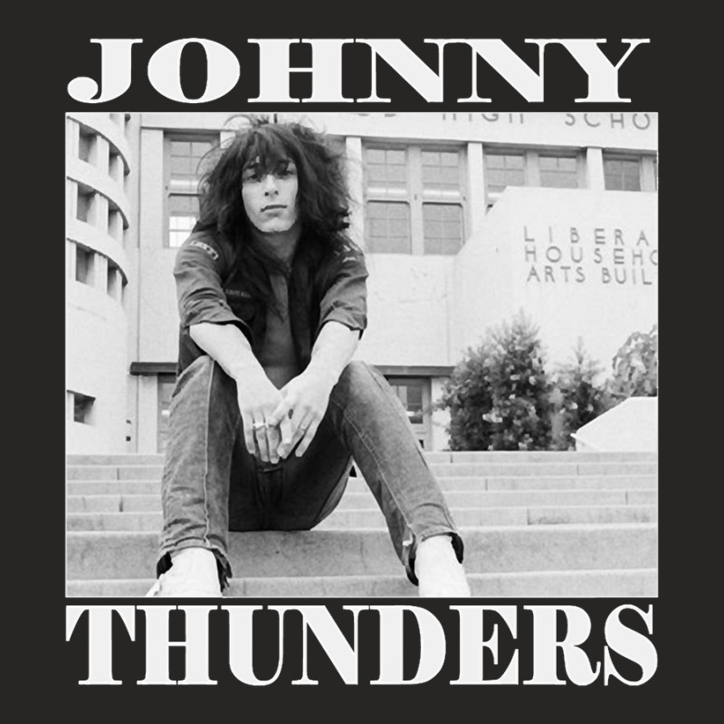 Black Johnny Thunders Classic Ladies Fitted T-Shirt by MikaelaLynnHolbrook | Artistshot