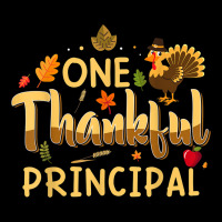 One Thankful Principal Fall Autumn Pumpkin Thanksgiving V-neck Tee | Artistshot