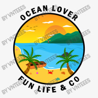 Ocean Lover And Cool Illustration Of A Island Ladies Fitted T-shirt | Artistshot