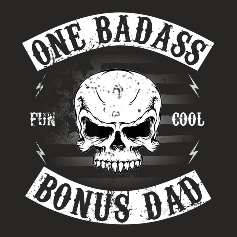 Mens One Badass Bonus Step Dad Birthday Stepdad Ladies Fitted T-Shirt by cm-arts | Artistshot