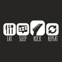 Eat Sleep Guitar Rock Mantra Ladies Fitted T-shirt | Artistshot