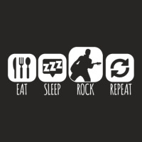 Eat Sleep Rock Repeat Guitarist Mantra Ladies Fitted T-shirt | Artistshot