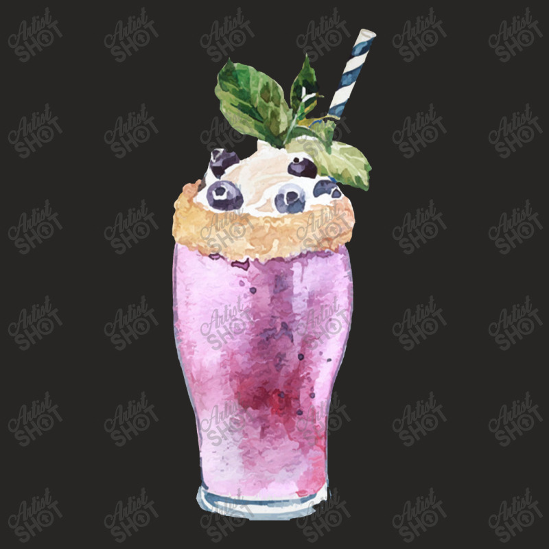 Blueberry Smoothie  Blueberry Milkshake With Whipped Cream Ladies Fitted T-Shirt by cemarrarubi | Artistshot