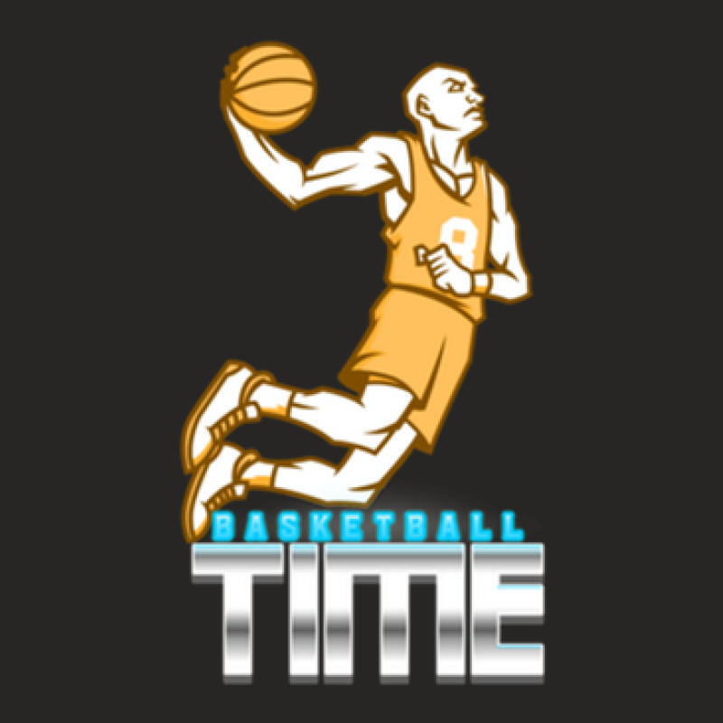 Basketball Time Ladies Fitted T-Shirt by cm-arts | Artistshot