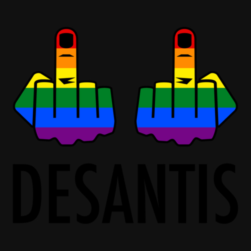 Fck Desantis X 2 - Censored With 2 Rainbow Middle Fingers Throw Pillow | Artistshot