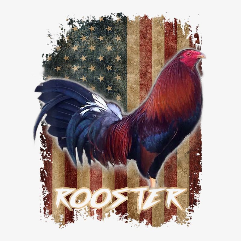 Rooster Shirt Cock Fight Us Flag T Shirt Ladies Fitted T-Shirt by cm-arts | Artistshot